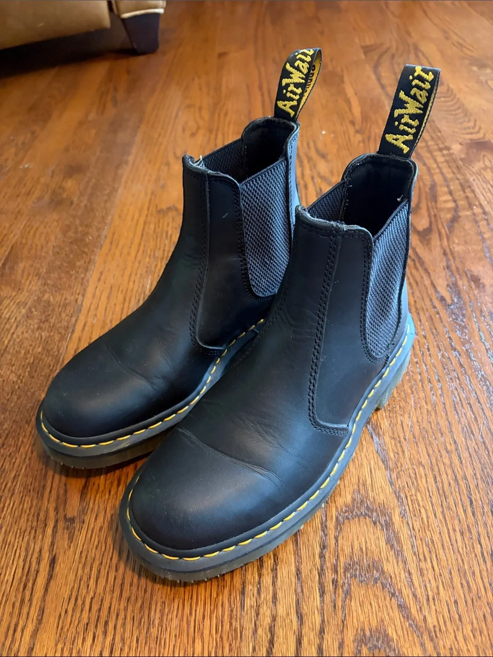 Dr. Martens Black Chukka Boots with Yellow Stitching - Women